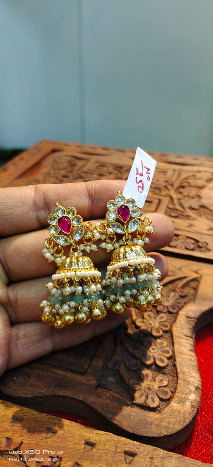 Exclusive Kundan Earrings - New Arrival | Nisharg Art Ahmedabad